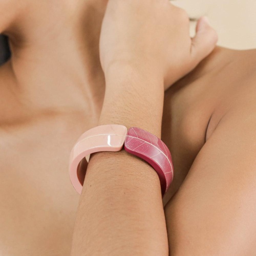 Браслет Nature Bijoux, Rainbow ficus, кафф, с акрилом и смолой, NB25.1-13-44161 бордовый фото 5